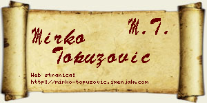 Mirko Topuzović vizit kartica